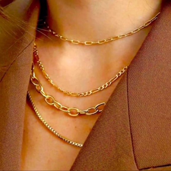 Machete Layering Necklace — Petite Oval Link 16-Inch in 14K Gold Vermeil - Picture 2 of 13